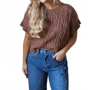 NEW BY TOGETHER cali sweater in chocolatey brown